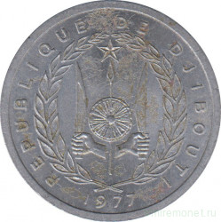 Монета. Джибути. 2 франка 1977 год.