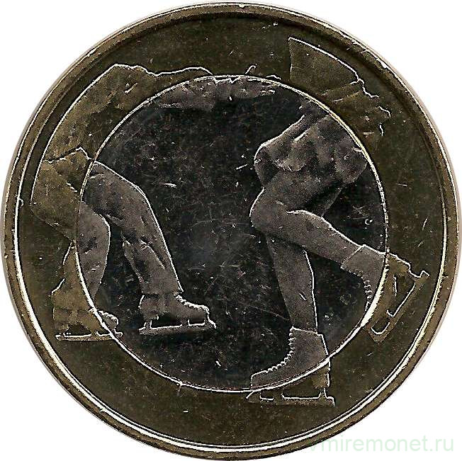 Монета. Финляндия. 5 евро 2015 год. Спорт - Фигурное катание.