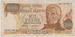 Банкнота. Аргентина. 1000 песо 1973 - 1976 год. Тип 299 (2).