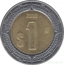 Монета. Мексика. 1 песо 2010 год.