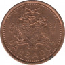 Монета. Барбадос. 1 цент 1987 год. ав.
