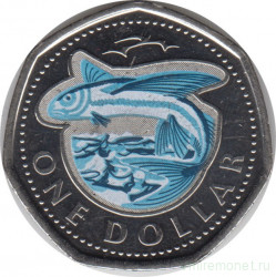 Монета. Барбадос. 1 доллар 2020 год. Летучие рыбы.