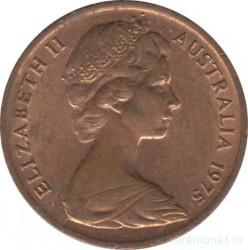 Монета. Австралия. 1 цент 1975 год.