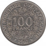 Монета. Западноафриканский экономический и валютный союз (ВСЕАО). 100 франков 1967 год. ав.