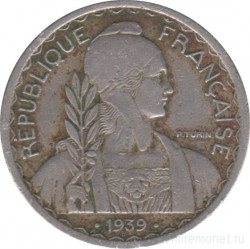 Монета. Французский Индокитай. 20 сантимов 1939 год. Немагнитная.