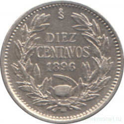 Монета. Чили. 10 сентаво 1896 год.