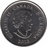 Монета. Канада. 25 центов 2012 год. Война 1812 года. Исаак Брок. Красная эмаль. рев.