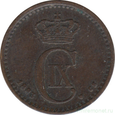Монета. Дания. 1 эре 1883 год.