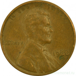 Монета. США. 1 цент 1966 год.