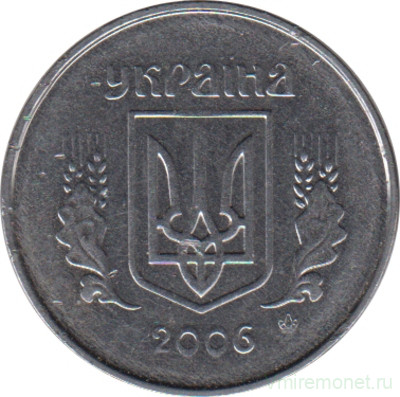 Монета. Украина. 1 копейка 2006 год.