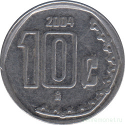 Монета. Мексика. 10 сентаво 2004 год.