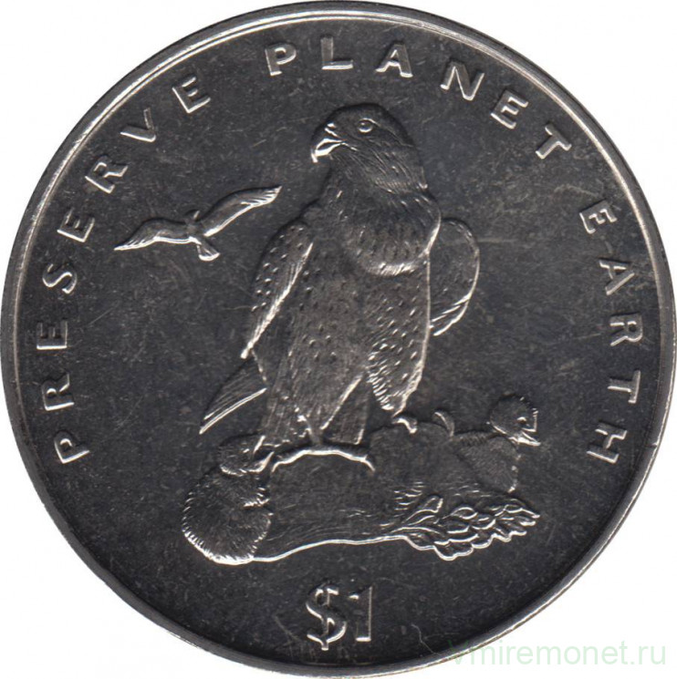 Монета. Эритрея. 1 доллар 1996 год. Берегите Землю! Средиземноморский сокол.