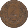Монета. Британские Восточные Карибские территории. 2 цента 1960 год. ав.
