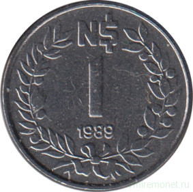 Монета. Уругвай. 1 песо 1989 год.
