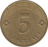 Монета. Латвия. 5 сантимов 2007 год. рев.