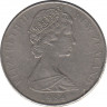 Монета. Новая Зеландия. 20 центов 1984 год. ав.