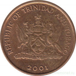 Монета. Тринидад и Тобаго. 1 цент 2001 год.