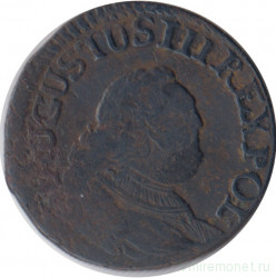 Монета. Польша. 1 грош (3 солиди) 1755 год. Август III Саксонец.