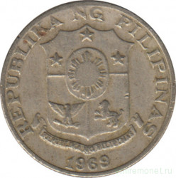 Монета. Филиппины. 10 сентимо 1969 год.