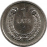 Монета. Латвия. 1 лат 2010 год. Подкова вверх. ав