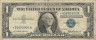 Банкнота. США. 1 доллар 1957 год. Синяя печать. б/б Знак * - серия замещения. Тип 419.