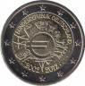 Монета. Германия. 2 евро 2012 год. 10 лет наличного обращения евро. (F). ав.