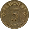 Монета. Латвия. 5 сантимов 2009 год.