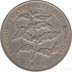Монета. Руанда. 10 франков 1974 год.
