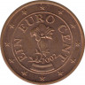 Монета. Австрия. 1 цент 2002 год. ав.