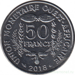 Монета. Западноафриканский экономический и валютный союз (ВСЕАО). 50 франков 2018 год.