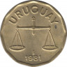 Монета. Уругвай. 50 сентесимо 1981 год. ав.