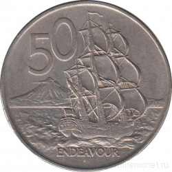 Монета. Новая Зеландия. 50 центов 1971 год.