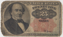 Банкнота. США. Дробная валюта 1862 - 1876. 25 центов 1874 год. 5-й выпуск. Тип 123а.