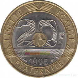 Монета. Франция. 20 франков 1995 год.