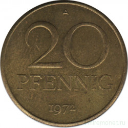 Монета. ГДР. 20 пфеннигов 1972 год.