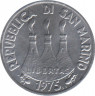  Монета. Сан-Марино 1 лира 1975 год. ав.