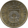 Аверс. Монета. Латвия. 20 сантимов 2009 год.
