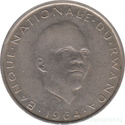 Монета. Руанда. 10 франков 1964 год.