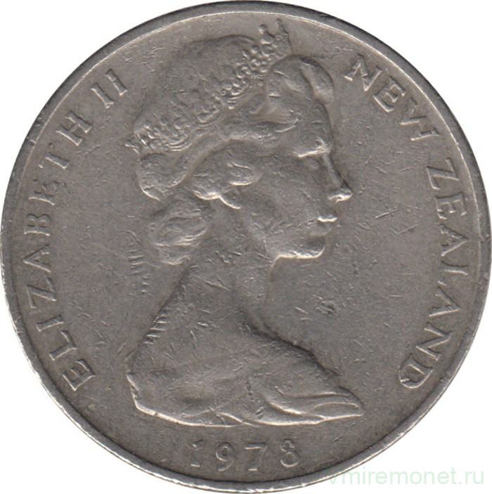 Монета. Новая Зеландия. 20 центов 1978 год.