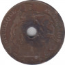 Монета. Французский Индокитай. 1 сантим 1919 год. рев.