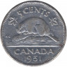 Монета. Канада. 5 центов 1951 год. 