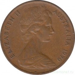 Монета. Австралия. 1 цент 1970 год.