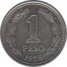 Монета. Аргентина. 1 песо 1958 год. ав.