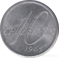 Монета. Бразилия. 10 крузейро 1965 год.