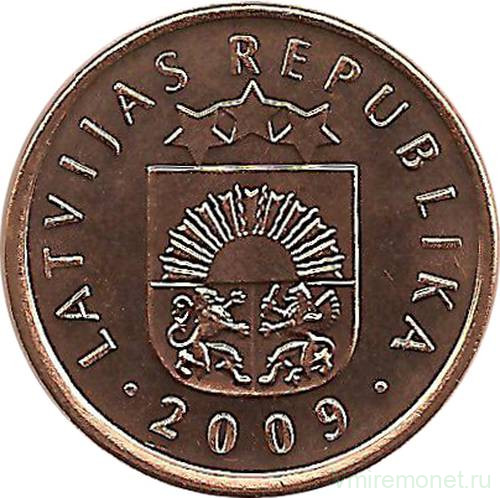 Монета. Латвия. 2 сантима 2009 год.
