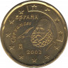 Монета. Испания. 20 центов 2002 год. ав.