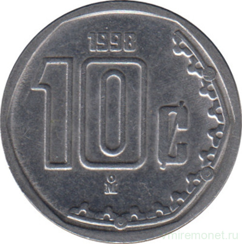 Монета. Мексика. 10 сентаво 1998 год.