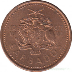 Монета. Барбадос. 1 цент 1997 год.