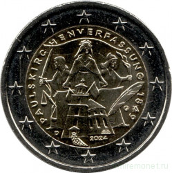Монета. Германия. 2 евро 2024 год. 175 лет Конституции Паульскирхе (G).