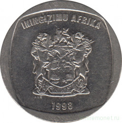 Монета. Южно-Африканская республика (ЮАР). 5 рандов 1998 год.